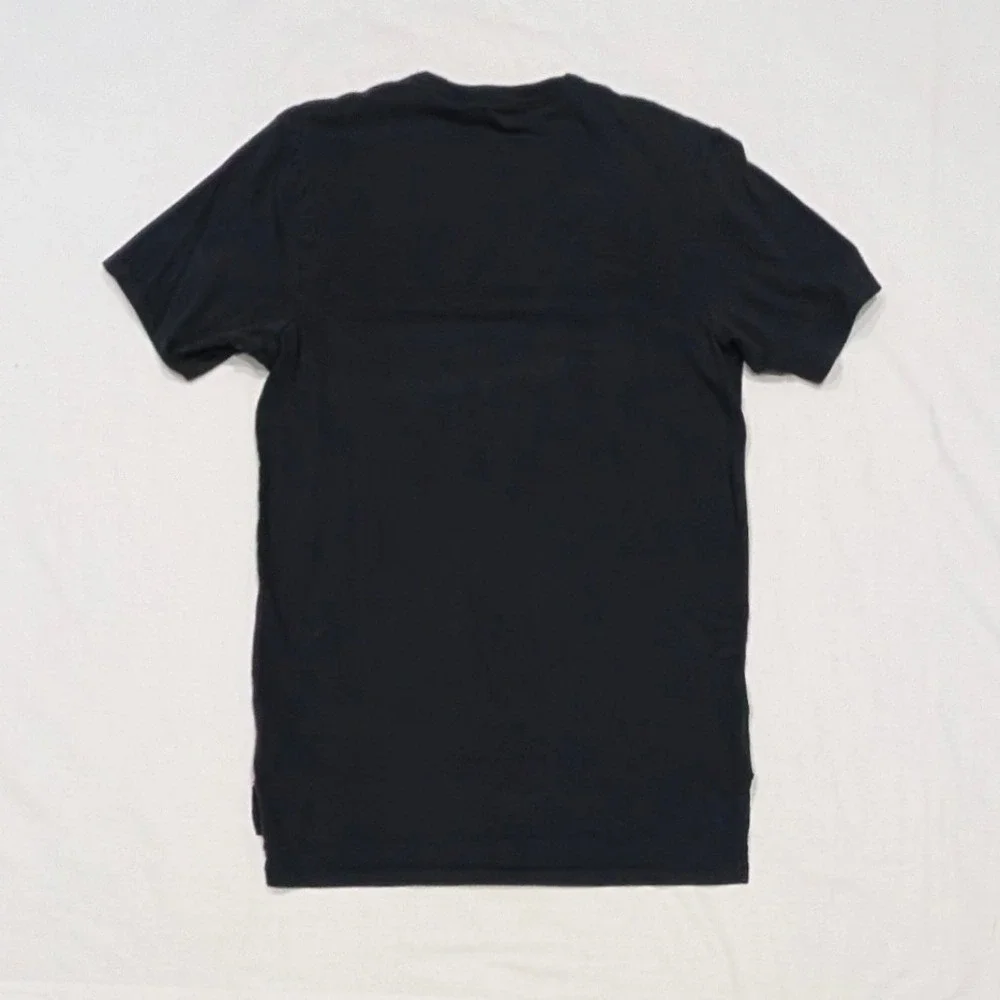 Jordan Mens Black Jumpman Logo Short Sleeve T-Shirt Drop Tail Hem Medium